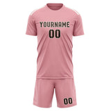 Custom Light Pink Brown Soccer Jersey