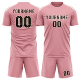 Custom Light Pink Brown Soccer Jersey