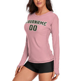 Custom Light Pink Olive Women's Long-Sleeve Shirt