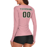 Custom Light Pink Olive Women's Long-Sleeve Shirt