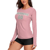 Custom Light Pink Gray Women's Long-Sleeve Shirt