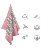 Custom Light Pink Gray Beach Towel