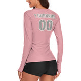 Custom Light Pink Gray Women's Long-Sleeve Shirt
