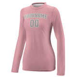 Custom Light Pink Gray Women's Long-Sleeve Shirt