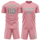 Custom Light Pink Gray Soccer Jersey