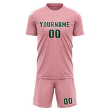 Custom Light Pink Green Soccer Jersey
