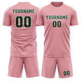 Custom Light Pink Green Soccer Jersey