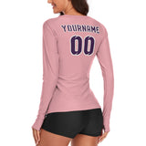 Custom Light Pink Purple Women's Long-Sleeve Shirt