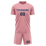 Custom Light Pink Purple Soccer Jersey