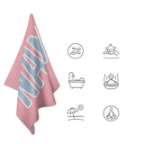 Custom Light Pink Light Blue Beach Towel