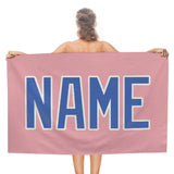 Custom Light Pink Sky Blue Beach Towel