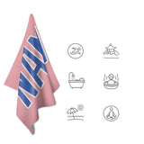Custom Light Pink Sky Blue Beach Towel