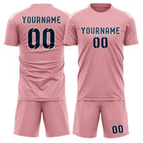 Custom Light Pink Blue Soccer Jersey