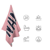 Custom Light Pink Navy Beach Towel