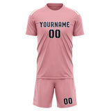 Custom Light Pink Navy Soccer Jersey