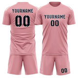 Custom Light Pink Navy Soccer Jersey