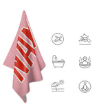 Custom Light Pink Orange Red Beach Towel