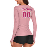 Custom Light Pink Pink Women's Long-Sleeve Shirt