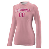 Custom Light Pink Pink Women's Long-Sleeve Shirt