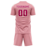 Custom Light Pink Pink Soccer Jersey