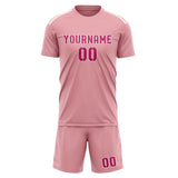 Custom Light Pink Pink Soccer Jersey