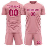 Custom Light Pink Pink Soccer Jersey