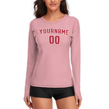 Custom Light Pink Red Women's Long-Sleeve Shirt