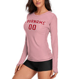 Custom Light Pink Red Women's Long-Sleeve Shirt