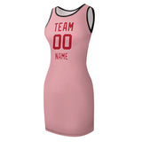 Custom Light Pink Red Sleeveless Vest Dress