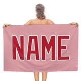 Custom Light Pink Red Beach Towel