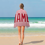 Custom Light Pink Red Beach Towel