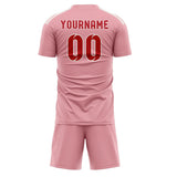 Custom Light Pink Red Soccer Jersey