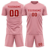 Custom Light Pink Red Soccer Jersey