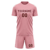 Custom Light Pink Crimson Red Soccer Jersey