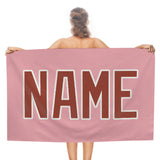 Custom Light Pink Coral Red Beach Towel