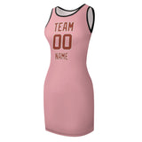 Custom Light Pink Coral Red Sleeveless Vest Dress