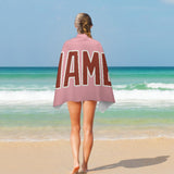 Custom Light Pink Coral Red Beach Towel