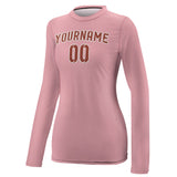Custom Light Pink Coral Red Women's Long-Sleeve Shirt