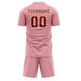 Custom Light Pink Coral Red Soccer Jersey