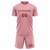 Custom Light Pink Coral Red Soccer Jersey