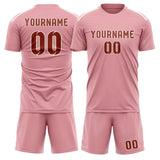 Custom Light Pink Coral Red Soccer Jersey