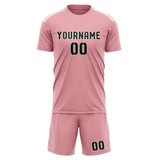 Custom Light Pink Black Soccer Jersey