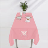 Custom Light Pink White Square Table Cloth