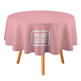 Custom Light Pink White Round Table Cloth