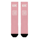 Custom Light Pink White Knee-High Sock