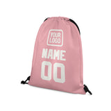 Custom Light Pink White Drawstring Bag