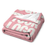 Custom Light Pink White Blanket