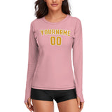 Custom Light Pink Yellow Women's Long-Sleeve Shirt