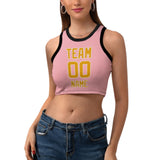 Custom Light Pink Yellow Sleeveless Tank Top