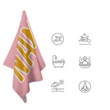 Custom Light Pink Yellow Beach Towel
